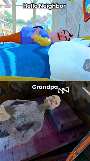 Hello Neighbor Sleeping vs Grandpa Sleeping 😴 #granny3 #helloneighbor #gaming #viral #shorts #horror
