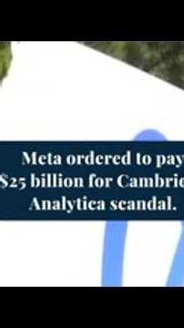 Meta fined $25 billion for Cambridge Analytica scandal