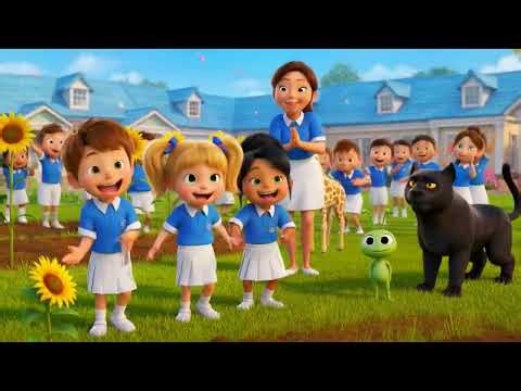 Garden School Adventure Fun Kids Learning Rhyme with Animals, Robot & Alien