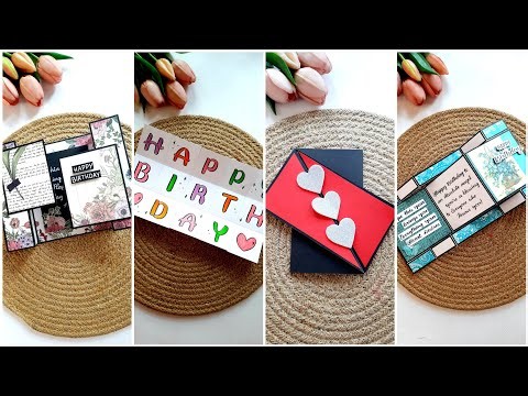 4 DIY Cute Birthday Greeting Cards ❤️ l Easy Birthday Card Ideas l Tutorial