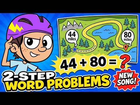 Multi-Step Word Problems Song | 2-Step Math Problems for Kids | NUMBEROCK