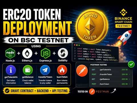 🚀 Built an ERC20 Token Backend using Node.js + Ethers.js + Express + Solidity on BSC Testnet