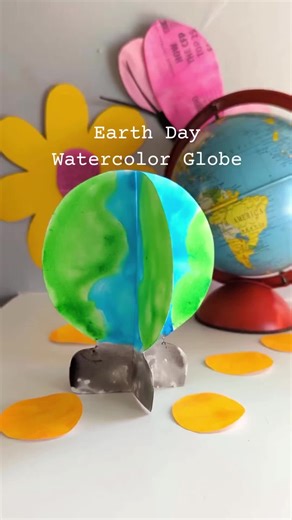 Easy Watercolor Earth Day Globe Craft for Kids