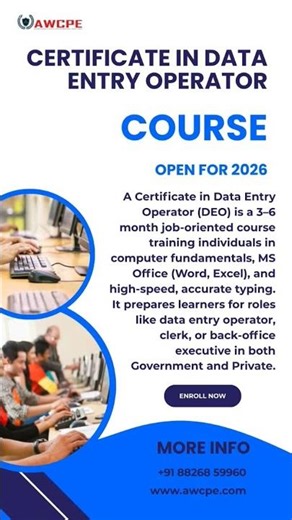 Certificate in Data Entry Operator