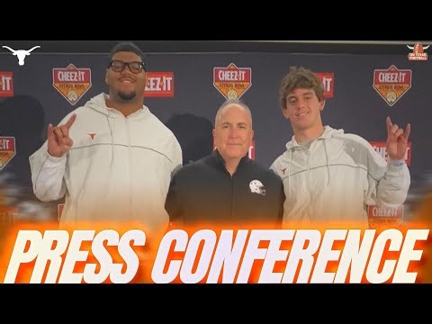 Kyle Flood, Arch Manning & Trevor Goosby Media Availability | Texas vs Michigan | Citrus Bowl