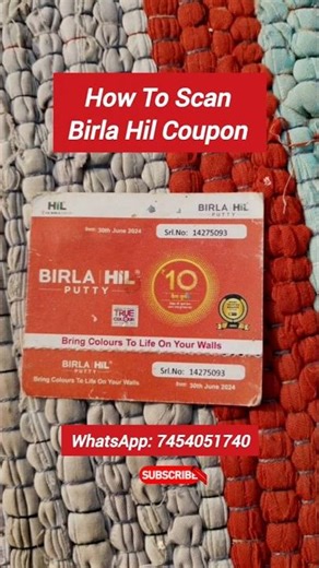 How To Scan Birla Hil Putty Token / Coupon