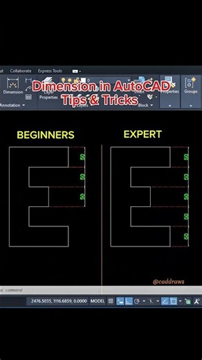 Tips & Tricks in AutoCAD Dimension #shortvideo