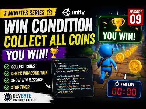 Make a Win System in Unity (Collect All Coins) – Game Part - 7 (Beginner Tutorial 2026). #gamedev