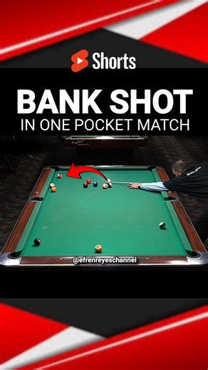 Efren Reyes Bank Shot in One Pocket Match #efrenreyes