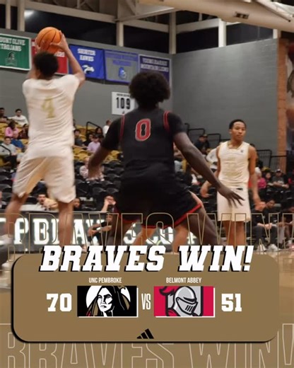 UNCP Braves on Instagram: "Braves win! 70-51 against Belmont Abbey. #BraveNation"