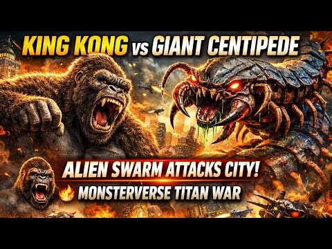 KING KONG vs GIANT CENTIPEDE 🐒🔥 Alien Swarm Attacks City | Monsterverse Titan War Compilation