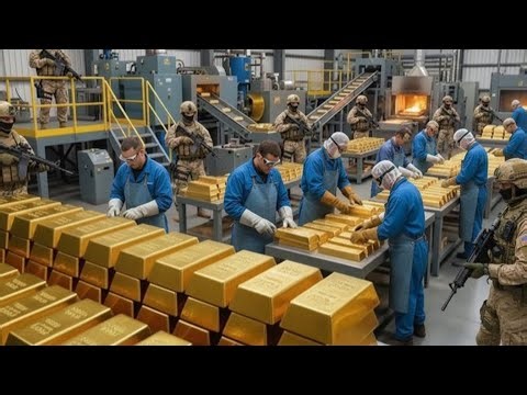 Inside the BIGGEST Gold Mining Factory: From Mining to Luxury Gold Bars Full Process (Full Process)