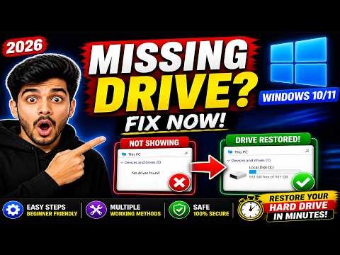 Fix Missing Drive in Windows 10/11 (2026) – Restore Your Hard Drive in Minutes! 🚀