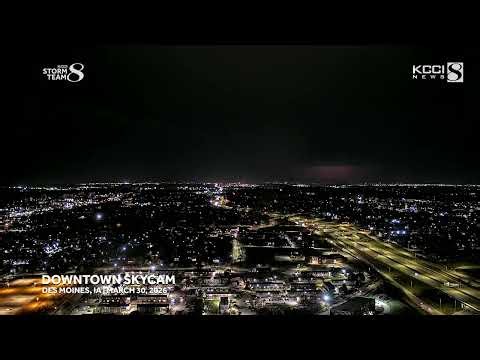 A stormy night, a stunning view — lightning lights up the Des Moines skyline