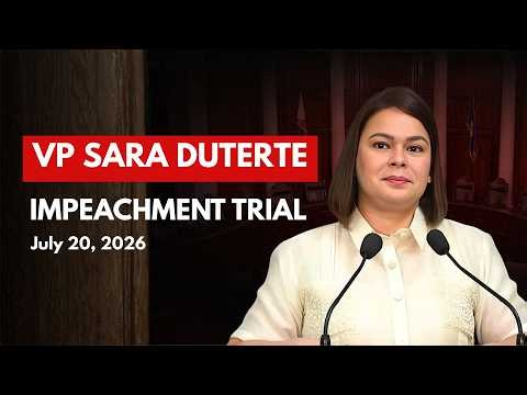 LIVE: VP SARA DUTERTE IMPEACHMENT TRIAL - DAY 7 - JULY 20, 2026
