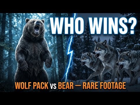 🐺What Happens When a Wolf Pack Faces a Bear? Rare Footage