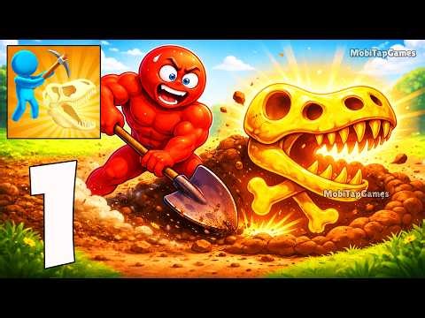 🦴 Fossil Dig - Gameplay Walkthrough - Dig, Discover and Build Dinosaur Skeletons (iOS, Android)