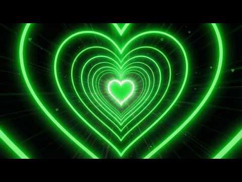 4k Neon Heart Tunnel Green Heart Background Screensaver 💚 Love Heart Tunnel Love in Motion
