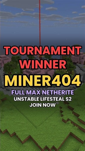 Miner404 Won Our First PvP Tournament! 🏆 Unstable Lifesteal SMP #shorts
