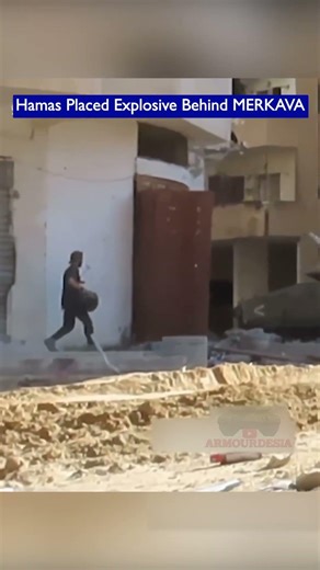 Hamas Fighter Placed Explosive Device Behind A MERKAVA Tank