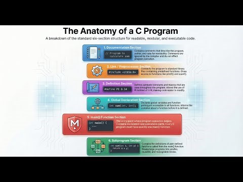 Anatomy of C Programming with an example #cprogramming #programming #engineeringstudent #mechanical