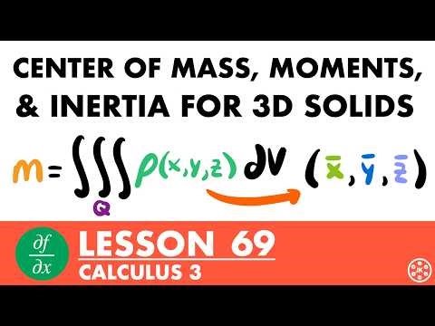 Center of Mass, Moments, & Inertia for 3D Solids | Calculus 3 Lesson 69 - JK Math