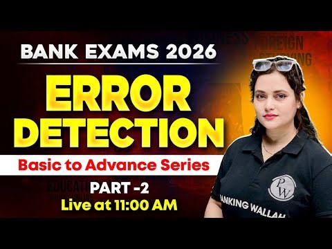 Bank Exam 2026 | Error Detection for Banking Exam | English for Bank Exams | by Rupam Ma'am #2