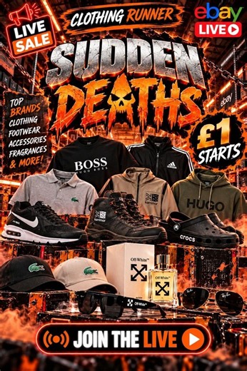 🔥 SUDDEN DEATHS! £1 Starts | Branded Clothing, Trainers & More