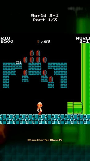 Super Mario Bros World 3-1 Full Level — Part 1/3 (No Damage) #shorts