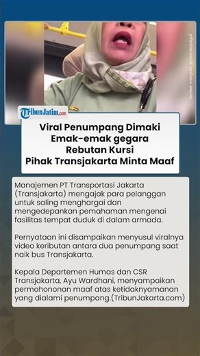 Viral! Penumpang TransJakarta Dimaki Ibu-ibu, Manajemen Minta Maaf & Jelaskan soal Kursi Prioritas