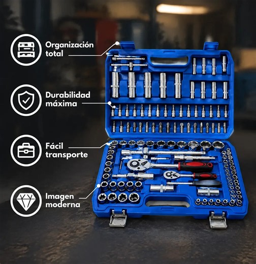 SET DE COPAS Y RACHET 108 PIEZAS DE 1/2 1/4"