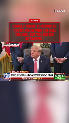 🫢 President Donald Trump laid down the law with a reporter in the Oval Office ... letting his inner New Yorker out by telling the interviewer to watch it. 🎥: Fox News