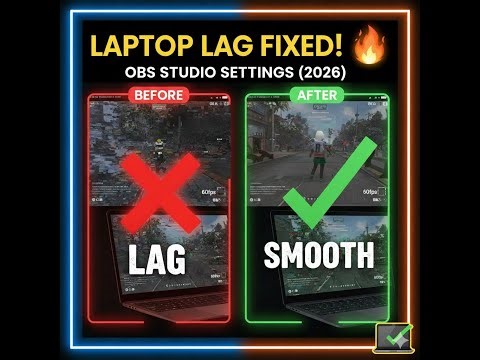 Laptop Lag Fixed! OBS Studio Best Settings (2026) | How to Record Without Lag in Hindi