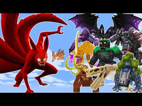 EPIC BATTLE: KYUUBI [NARUTO] vs KAIJU CRAFT | MINECRAFT PE BATTLE