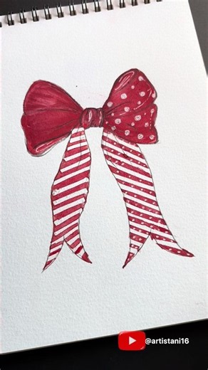Aesthetic bow 🎀 watercolour painting #shorts #art #drawing #painting #aesthetic #youtubeshorts