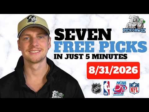 MLB Picks & Predictions For Today Monday 8/31/26 | FREE MLB Best Bets and Predictions!