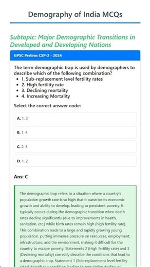 Major Demographic Transitions in Developed and Developing Nations