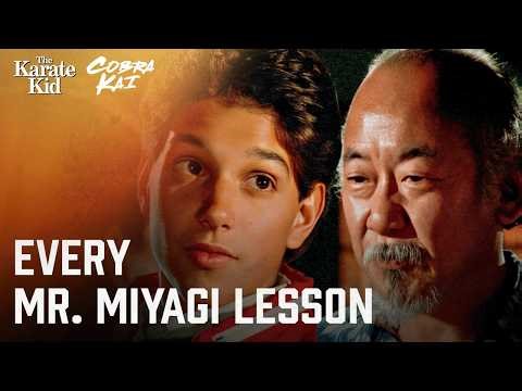Every Mr. Miyagi Lesson | The Karate Kid Part I (1984) Compilation
