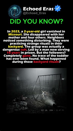 The missing toddler and the backyard cult. 😳 (Unsolved)