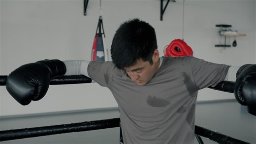 Tired Boxer in the Boxing Ring | Premium Stock Video Footage