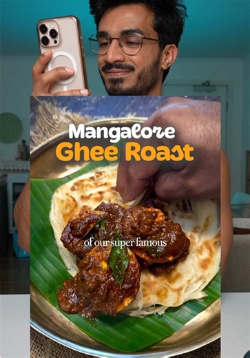 Egg Ghee Roast Recipe by @Jaggus Cafe Ingredients: To a pan on low heat add 2 tbsp coriander seeds 1 tsp cumin seeds 1 tsp fennel seeds 1 tsp black peppercorns 1/2 tsp fenugreek seeds 1 star anise 1 cinnamon stick 3 cardamom pods A small piece of mace Dry roast until fragrant and set it aside. Now transfer everything to a blender Add 7 cloves of garlic 5 soaked Kashmiri red chillies 5g soaked tamarind or 1 tsp tamarind paste 1 tbsp jaggery 150ml water Blend everything into a thick paste. To a pa