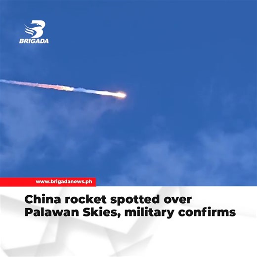 The Western Naval Command confirmed that a suspected Long March 12 rocket from China was observed passing through the skies over Palawan. Read the full story. 👇 | 103.1 Brigada News FM - Palawan
