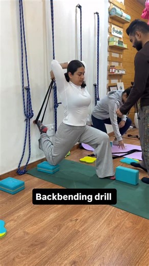 Ravi Sharma • Yoga Teacher on Instagram: "Back bending is not about force, it’s about the right technique. Using wall, arm support and rope support helps to open the spine safely and deeply. This method makes advanced backbending more accessible and injury-free. #BackBendingPractice #YogaTechnique #SpineOpening #SupportedBackbend #YogaWithProps #SafeYoga #AdvancedYoga #YogaTeacherLife #OnlineYogaClass #IndianYogi #YogaReels #FlexibilityTraining"
