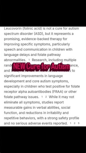 Leucovorin, CURE for Autism