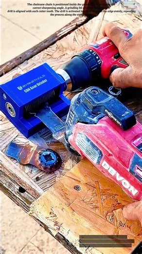 Chainsaw Chain Sharpening Using Drill-Mounted Grinder Jig