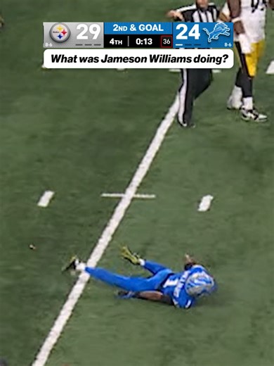 Jameson Williams face planted... until it was announced the Lions called a timeout #nfl #lionsvssteelers #detroitlions #pittsburghsteelers