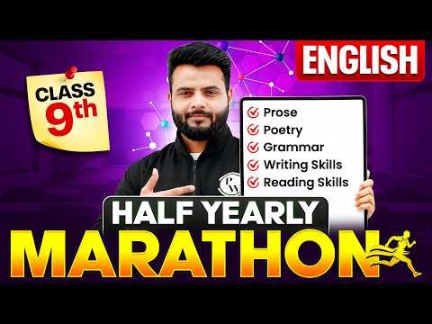 Class 9th ENGLISH Half Yearly Marathon 2026🔥 || Complete Syllabus || Half Yearly Exams