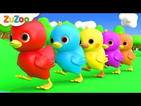 Cinco Patitos (Canción para Aprender los Colores) | Canciones Infantiles | ZuZoo en Español