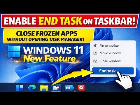 How to enable Taskbar End Task option on Windows 11 | How to add End Task to Taskbar Windows 11
