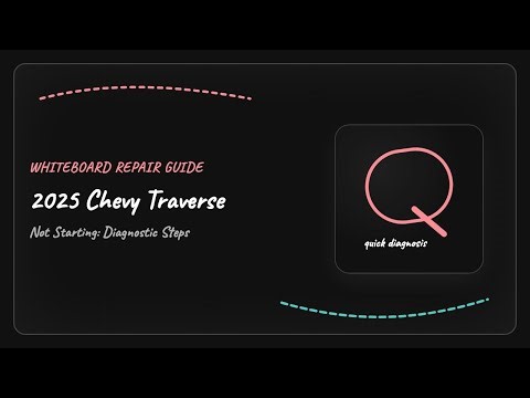2025 Chevy Traverse Not Starting: Diagnostic Steps